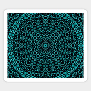 Teal Rings Mandala Sticker